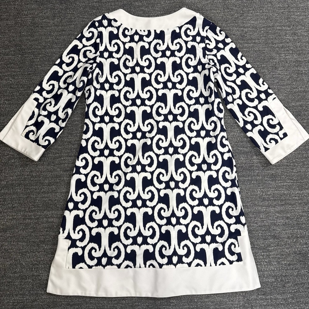 Jude Connally Navy and White Patterned Shift Dress - Picture 7 of 9